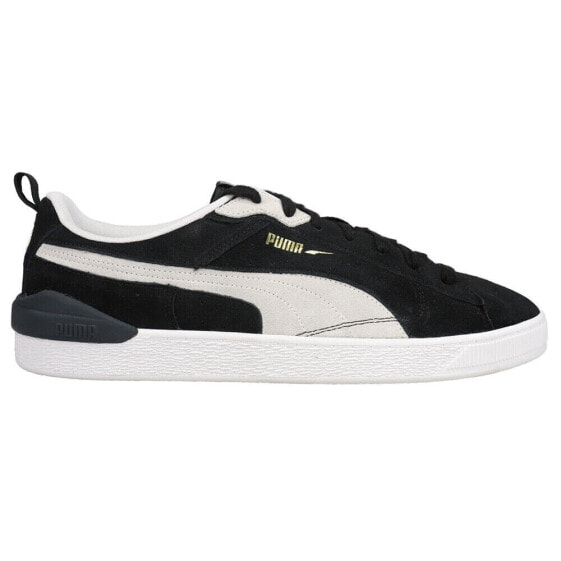 Puma Suede Bloc Lace Up Mens Black Sneakers Casual Shoes 381183-02