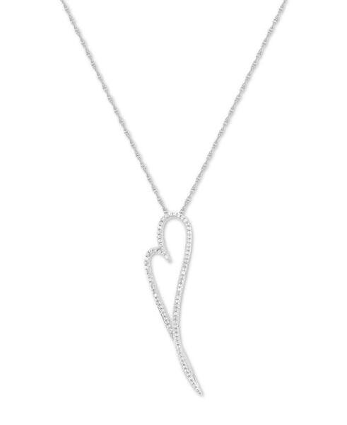 Lab-Grown White Sapphire Elongated Heart 18" Pendant Necklace (5/8 ct. t.w.)