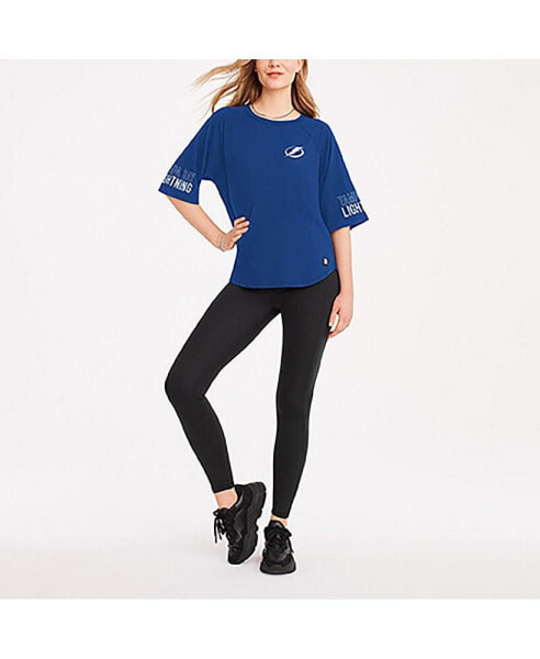 Women's Blue Tampa Bay Lightning Diana Tri-Blend Oversized T-shirt