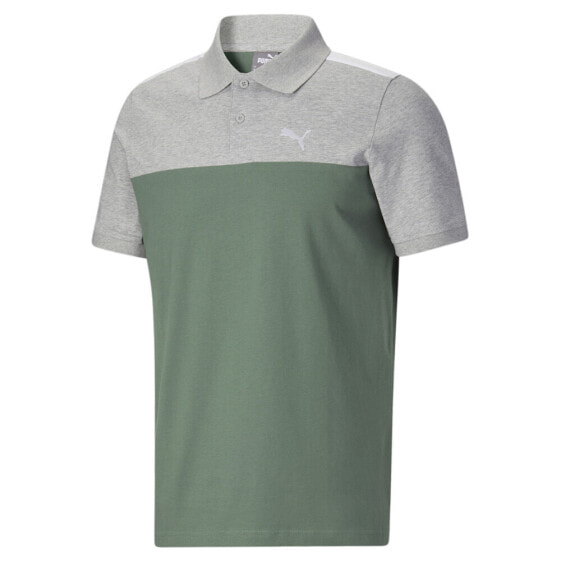 Puma Essential Block Short Sleeve Polo Shirt Mens Green Casual 67910844