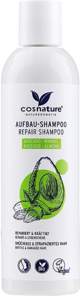 Regenerierendes und kräftigendes Shampoo mit Avocado und Mandel für strapaziertes und brüchiges Haar