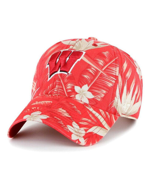 Men's Red Wisconsin Badgers Tropicalia Clean Up Adjustable Hat