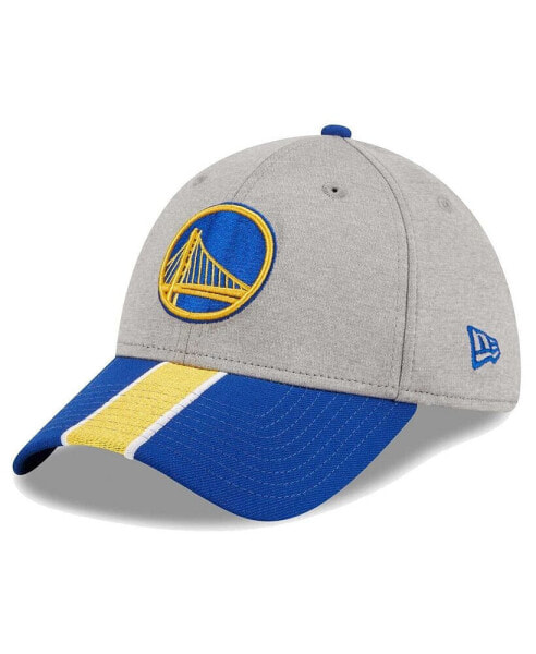 Men's Gray, Royal Golden State Warriors Striped 39THIRTY Flex Hat