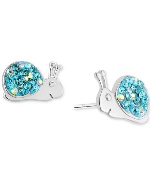Crystal Pavé Snail Stud Earrings in Sterling Silver, Created for Macy's, Created for Macy's
