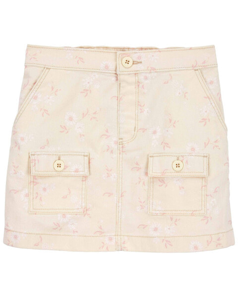 Kid Floral Print Denim Skirt 8