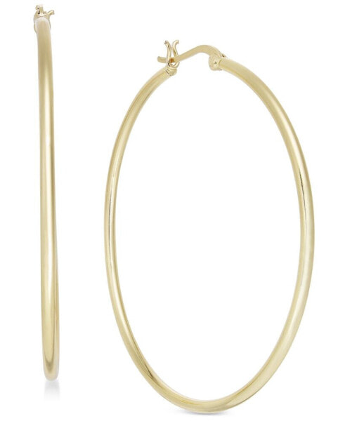 Large Gold Plated Polished Large Hoop Earrings