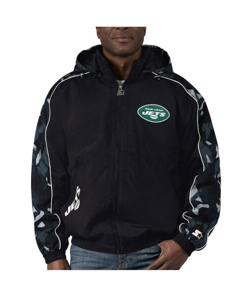 Куртка мужская Starter черная New York Jets Thursday Night Gridiron Full-Zip Hoodie - куртка-бомбер