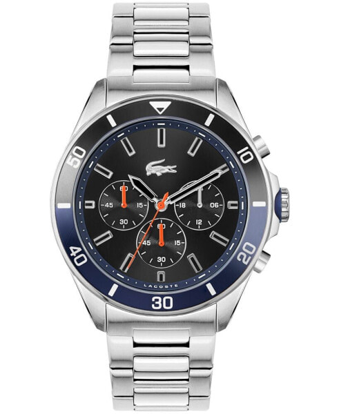 Часы и аксессуары Lacoste мужские хронограф Наручные часы Tiebreaker на браслете из нержавеющей стали 44 мм