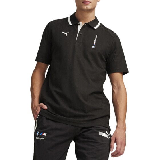 Puma Bmw Mms Short Sleeve Polo Shirt Mens Black Casual 62415401