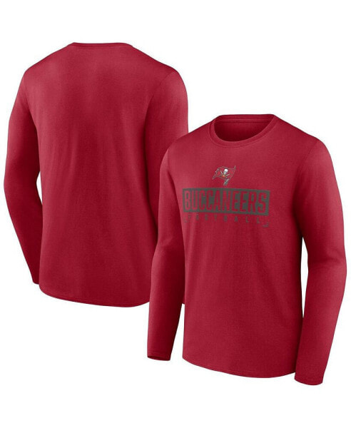 Men's Red Tampa Bay Buccaneers Stack The Box Long Sleeve T-shirt