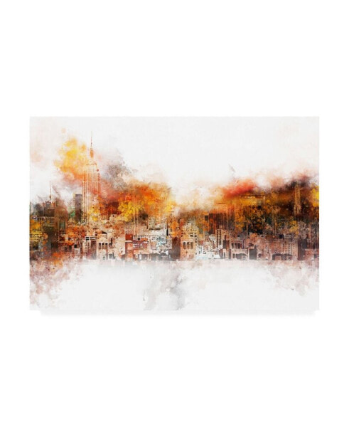 Philippe Hugonnard NYC Watercolor Collection - the Skyline Canvas Art - 36.5" x 48"