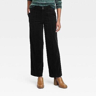 Women's Wide Leg Corduroy Pants - Knox Rose Black 12