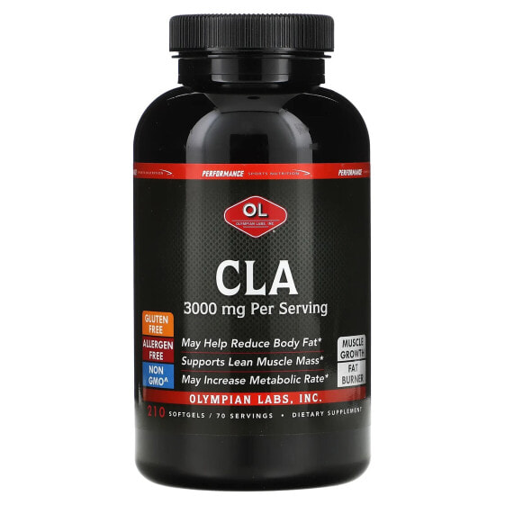 Продукт для похудения Olympian Labs CLA, 3,000 мг, 210 мягких капсул (1,000 мг на одну капсулу)