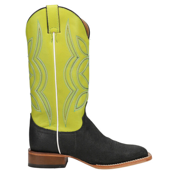 Justin Boots Minick Embroidered Square Toe Cowboy Womens Green Casual Boots JP2