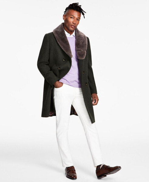 Men's Classic-Fit Double-Breasted Wool Blend Overcoats
