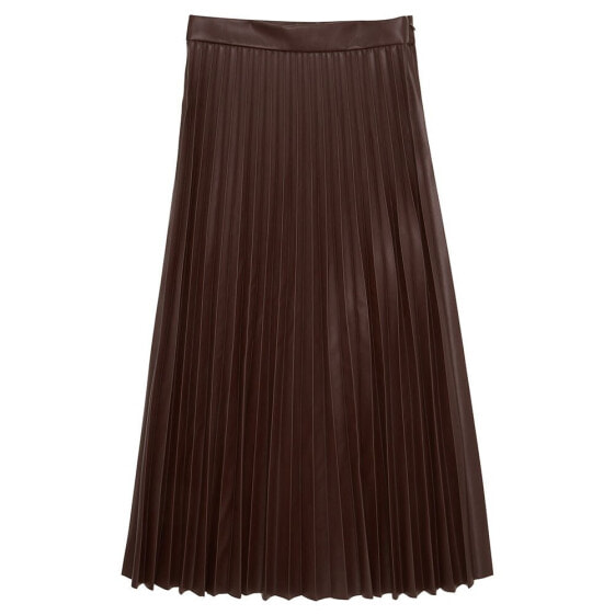 TOM TAILOR 1039290 Plisse Fake Leather Midi Skirt