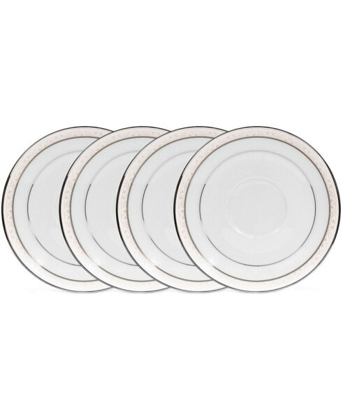 Montvale Platinum Set of 4 Saucers, Service For 4