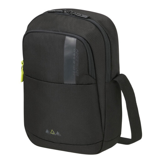 Мужская сумка через плечо повседневная тканевая маленькая планшет черная AMERICAN TOURISTER Work-E 9.7 5.5L Crossbody