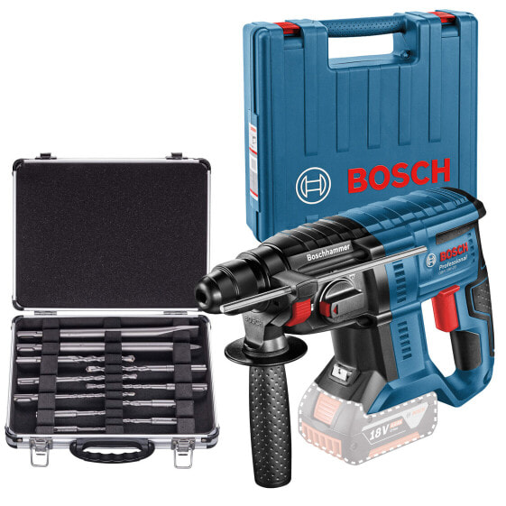 Bosch Akku-Bohrhammer GBH 18V-20 Solo + Hammerbohrer- und Meissel-Set SDS plus 11-tlg.