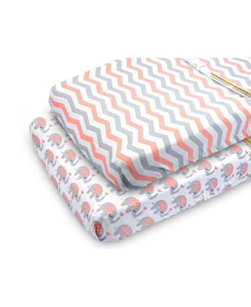 Jersey Cotton Changing Pad Cover Set and Cradle Sheet Set 2 Pack