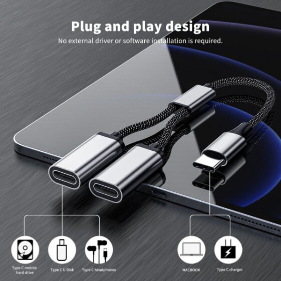 4smarts 456906 - 0.2 m - USB C - 2 x USB C - Black - Grey