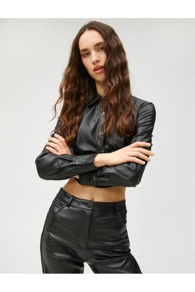 Лонгслив Koton Crop Corset Buttoned