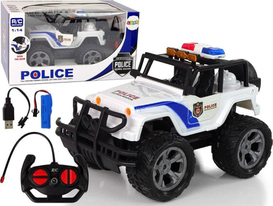 LeanToys Auto R/C Policja Jeep Policyjny 1:14 Zdalnie Sterowane Efekty Świetlne