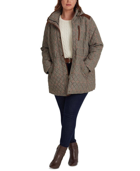 Women's Plus Size Hooded Quilted Coat, Created by Macy's