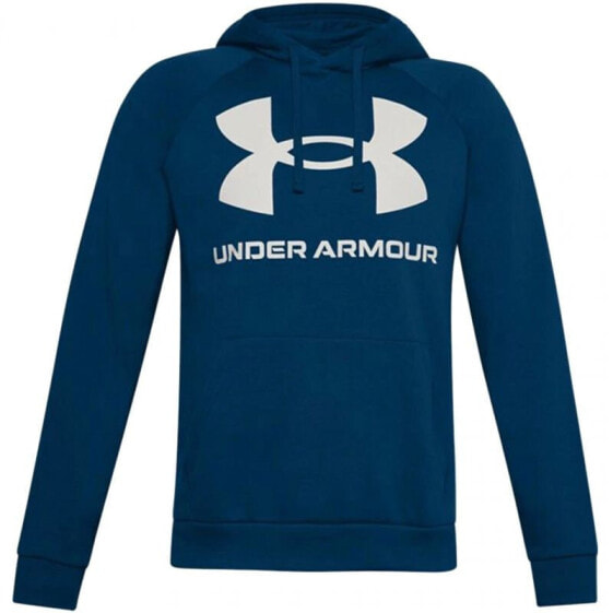Мужское худи с капюшоном спортивное синее с логотипом Under Armour Rival Fleece большой логотип Hd M 1357093-581