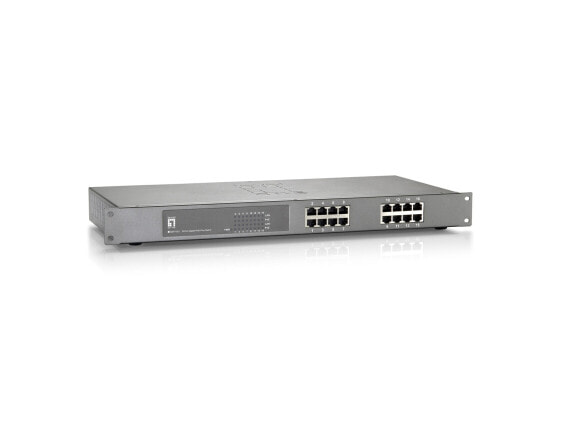 LevelOne 16-Port Gigabit PoE Switch - 802.3at/af PoE - 250W - Unmanaged - Gigabit Ethernet (10/100/1000) - Full duplex - Power over Ethernet (PoE) - Rack mounting