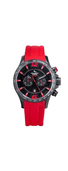 Men's Chronograph Hurricane Red Silicone Strap Watch 46mm