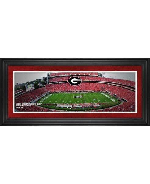 Georgia Bulldogs Framed 10" x 30" Sanford Stadium Between the Hedges Panoramic Photograph