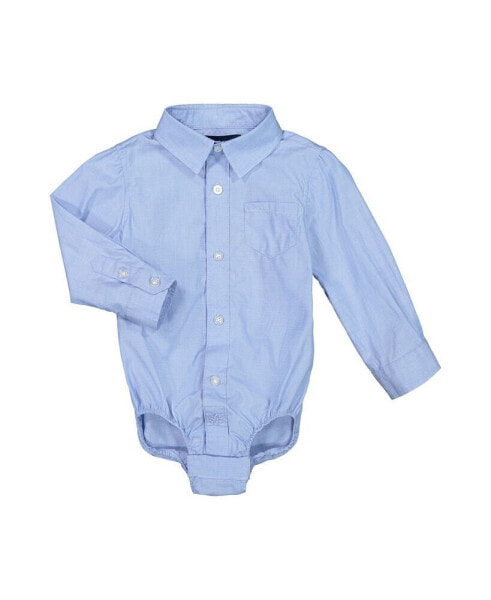 Baby Boys Blue Chambray Button-down Shirt