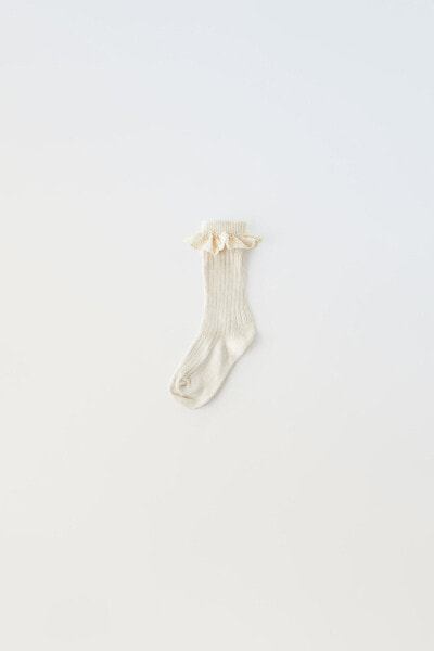 Long lace-trimmed socks