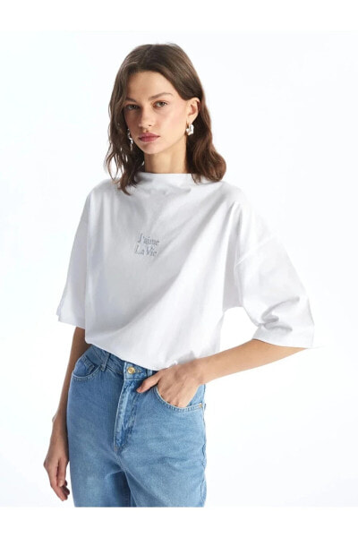 Топ LCW Vision Embroidered Short Tee
