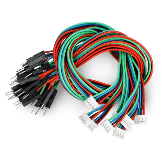 Электроника DFRobot Gravity - Набор кабелей для подключения через I2C/UART - 4-контактный мужской разъем PH2.0 - 30 см - 10 шт. - DFRobot FIT0898