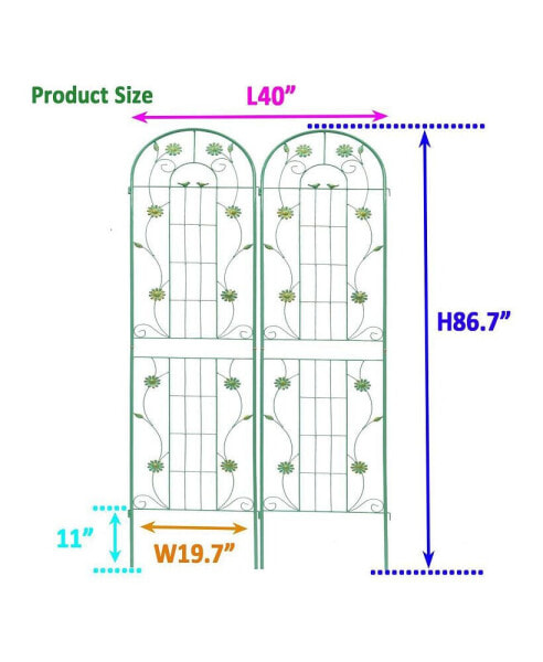 Metal Garden Trellis 86.7" X 19.7" for Climbing Plants