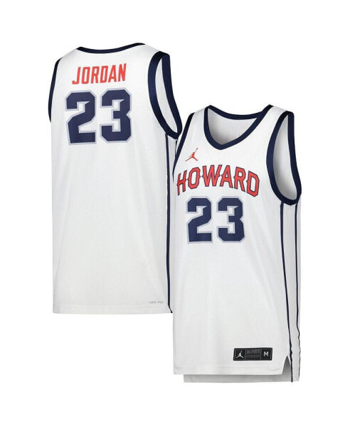 Men's Michael Jordan White Howard Bison Replica Basketball Jersey