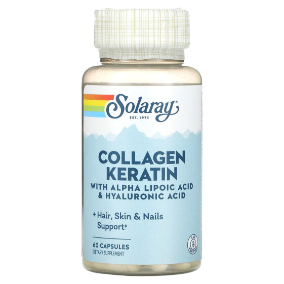 БАД SOLARAY Коллаген с Кератином, Альфа-липоевой и Гиалуроновой кислотой, 60 капсул
