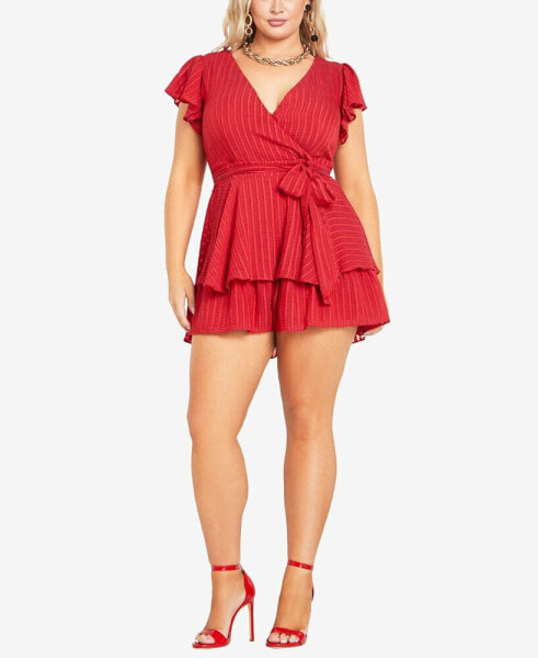 Plus Size First Date Frilled Romper