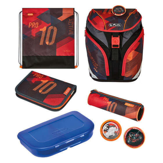 Herlitz SoftLight Plus Sports - Pencil pouch - Sport bag - Lunch box - Pencil case - School bag - Boy - Grade & elementary school - Backpack - 16 L - Side pocket
