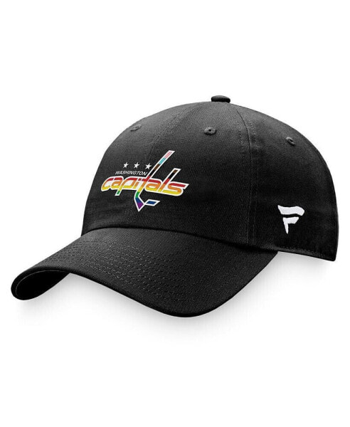Men's Black Washington Capitals Team Logo Pride Adjustable Hat