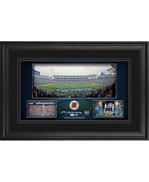 Картина панорама стадиона los Angeles Chargers Framed 10" x 18" с футбольным мячом, игровое использование - Лимитированное издание 500, Fanatics Authentic