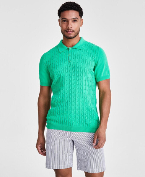Men's Regular-Fit Sweater-Knit Polo Shirt, Created for Macy's