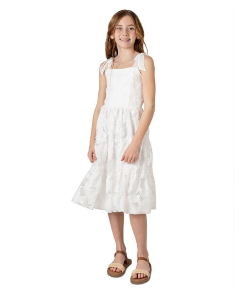 Big Girls Floral Burnout Organza Dress