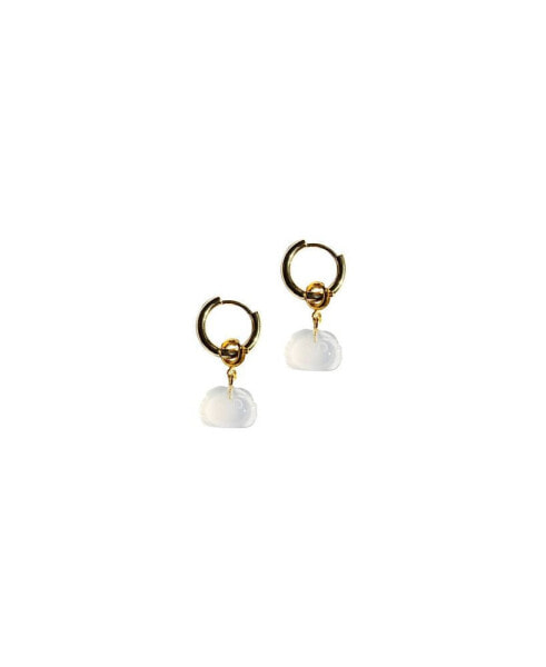 Zodiac collection | Cancer — Jade stone charm earrings