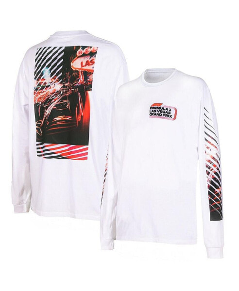 Men's and Women's White Formula 1 Las Vegas Grand Prix Classic Long Sleeve T-shirt