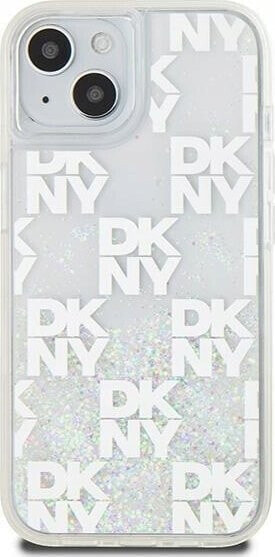 DKNY DKNY Liquid Glitter Multilogo - Etui iPhone 15 / 14 / 13 (biały)