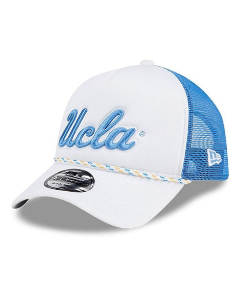 Men's White/Blue UCLA Bruins Court Sport Foam A-Frame 9FORTY Adjustable Trucker Hat