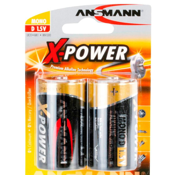 ANSMANN 1x2 Alkaline Mono D LR 20 X-Power Batteries